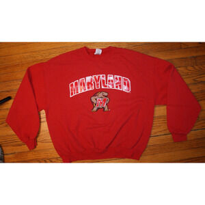 Vintage Y2K Maryland Terrapins Red XL Crewneck Sweatshirt Spell Out